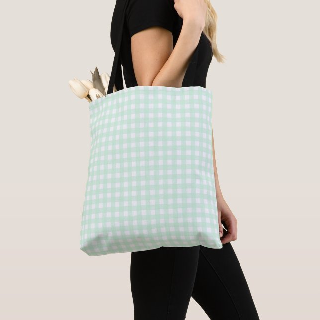 Bolso De Tela Faye Bright Green Gingham (Detalle)