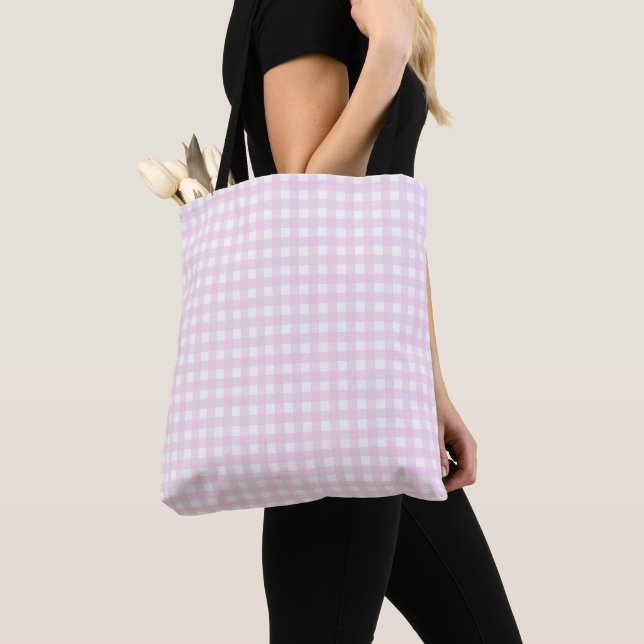 Bolso De Tela Faye Bright Pink Gingham (Detalle)
