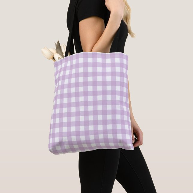 Bolso De Tela Faye Gingham Purple (Detalle)