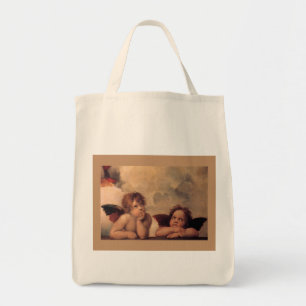 Bolso De Tela fe angel Raphael vintage antigua bendición de pint