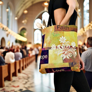 Bolso De Tela Fe Esperanza Amor