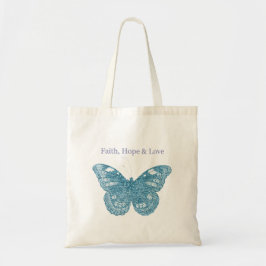Bolso De Tela Fe, esperanza, mariposa amor