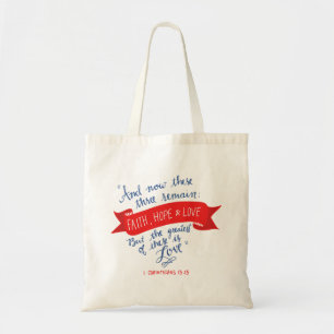 Bolso De Tela Fe, esperanza y amor 2