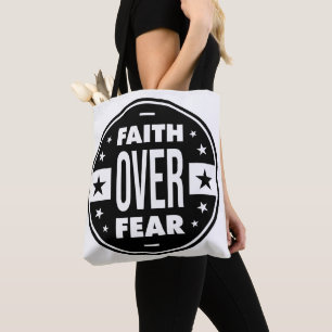 Bolso De Tela Fe sobre miedo, cita motivacional