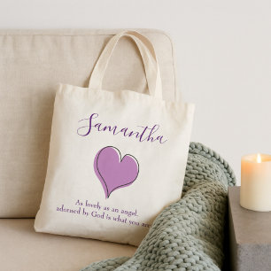 Bolso De Tela Fe y amor Corazón cristiano