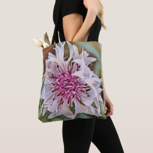 Bolso De Tela Fe y flores Tote de flores rosadas de arte