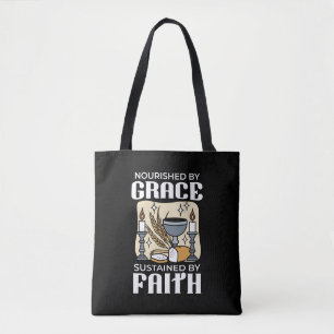 Bolso De Tela Fe y Gracia Espiritual – Cristiano Inspirador