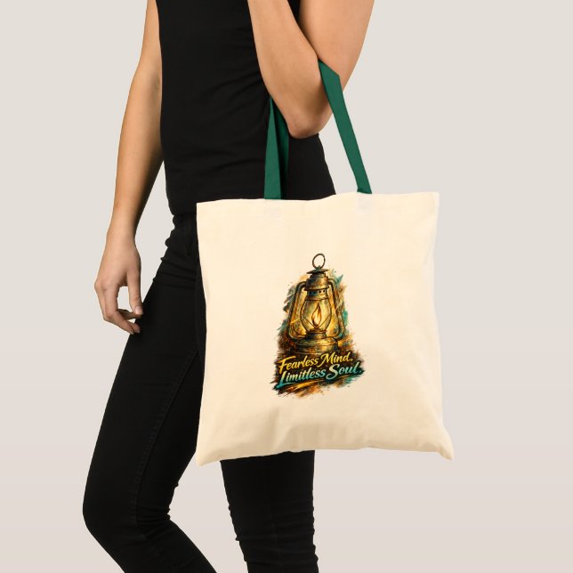 Bolso De Tela Fearless Mind Limitless Soul Inspirational Lantern (Anverso (producto))