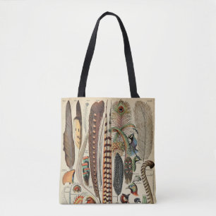 Bolso De Tela Feather Bird Wildlife Antigüedades Feathers