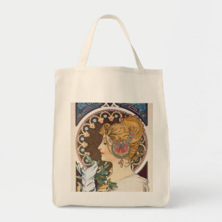 Bolso De Tela Feather de Alphonse Mucha - Vintage Art Nouveau