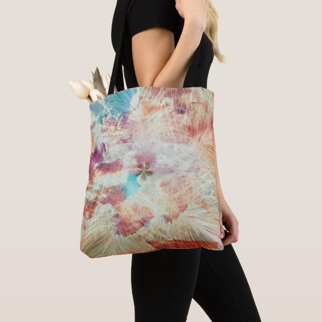 Bolso De Tela Feather Snowflake Sky Clouds Galaxy Purple Rubor (Detalle)