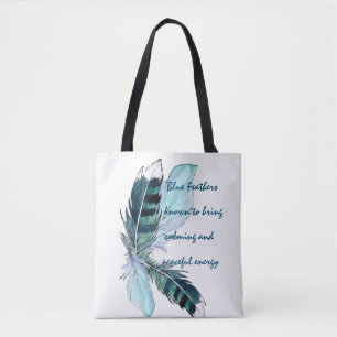 Bolso De Tela Feathers Blue