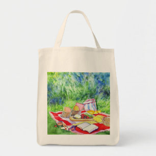 Bolso De Tela Fecha de picnic acuarela