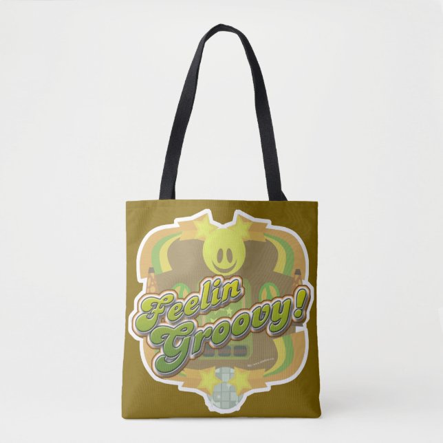 Bolso De Tela Feelin Groovy Setenties Style Disco Art Divertido (Anverso)