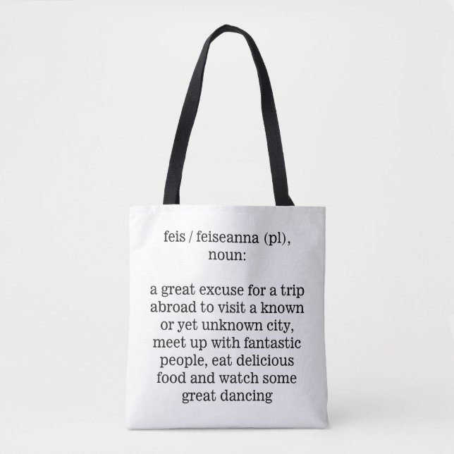 Bolso De Tela Feis / Feiseanna Definición Tote Bag Baile Irlandé (Anverso)