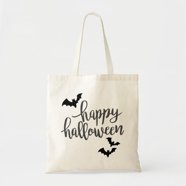 Bolso De Tela Felices Bats de Halloween (Frente)