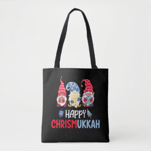 Bolso De Tela Felices Chrismukkah Gnomos Hanukkah Feliz Navidad