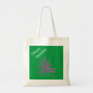 Bolso De Tela Felices Copos de Nieve de Árbol de Vacaciones