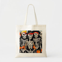 Bolso De Tela Felices esqueletos de Halloween