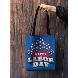 Bolso De Tela Felices Estrellas Patrióticas del Día del Trabajo
