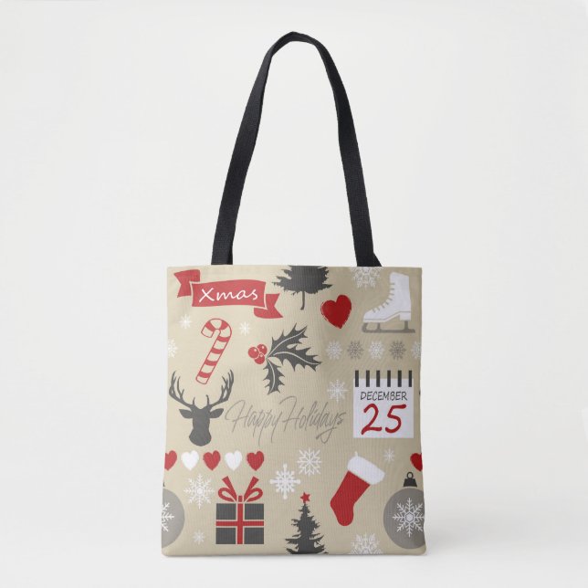 Bolso De Tela Felices Fiestas (Anverso)