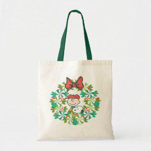 Bolso De Tela Felices fiestas   Candy Wreath de menta