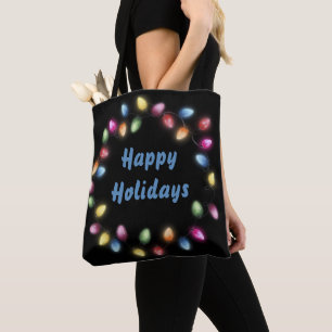 Bolso De Tela Felices fiestas Navidades coloridos y festivos