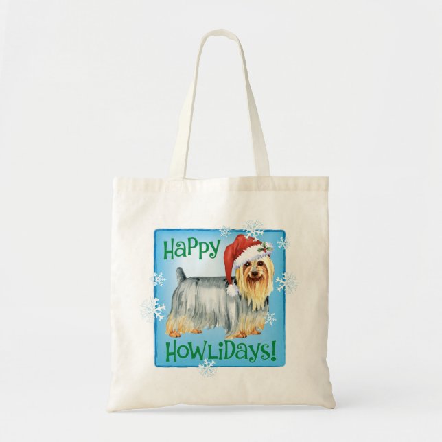 Bolso De Tela Felices Howlidays Silky Terrier (Frente)