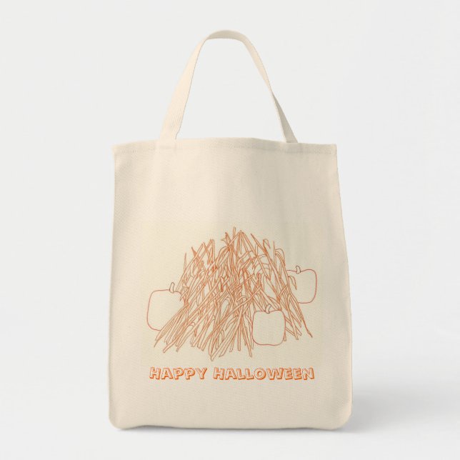 Bolso De Tela Felices mochilas de calabazas de Halloween y alfor (Frente)