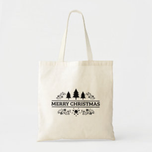 Bolso De Tela Felices Navidad blancas negras