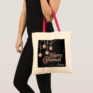 Bolso De Tela Felices Navidad brillantes