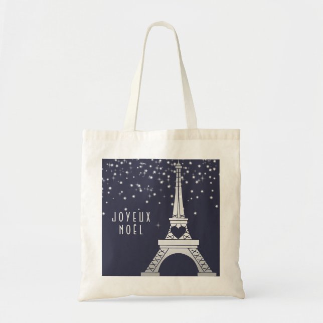 Bolso De Tela Felices Navidad de Joyeux Noel el | de París en (Frente)