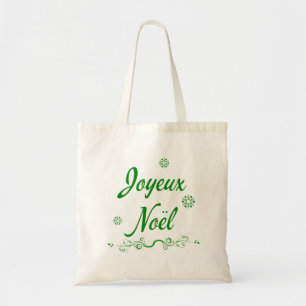Bolso De Tela Felices Navidad de Luisiana Cajun del francés de