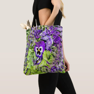 Bolso De Tela Felices Pansies.