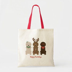 Bolso De Tela Felices Pawlidays Luces de Navidades Goldendoodle