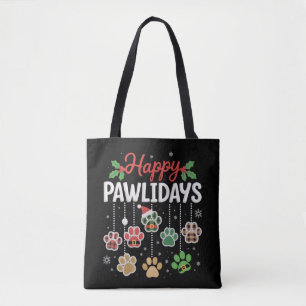 Bolso De Tela Felices Pawlidays Perro Divertido De Navidad Pata