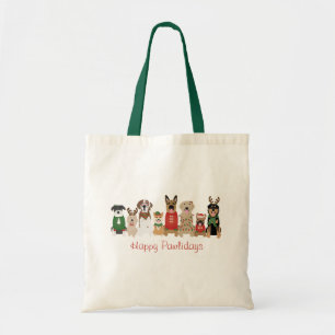 Bolso De Tela Felices Pawlidays Perros Red Green
