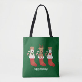 Bolso De Tela Felices Pawlidays Welsh Wire Fox Terrier Dogs