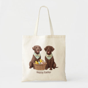Bolso De Tela Felices perros recuperadores de chocolate de Pascu