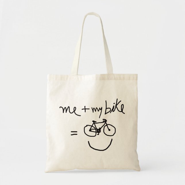 Bolso De Tela felicidad en bicicleta (Frente)