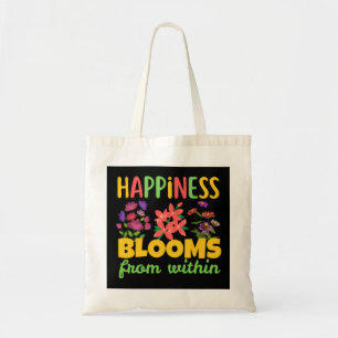 Bolso De Tela Felicidad florece desde dentro Primavera Felicidad