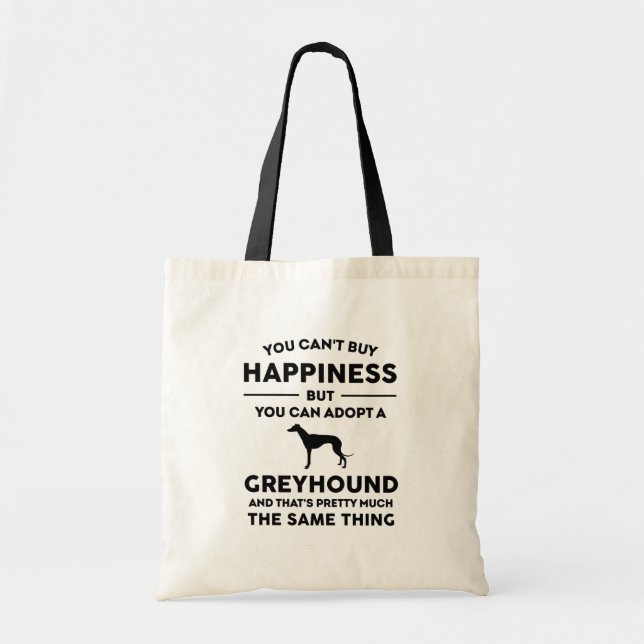 Bolso De Tela Felicidad por la adopción de Greyhound (Frente)
