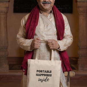 Bolso De Tela Felicidad portátil dentro de la inspiración motiva