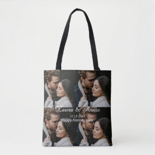 Bolso De Tela Felicidades por aniversario nombre fecha simple co