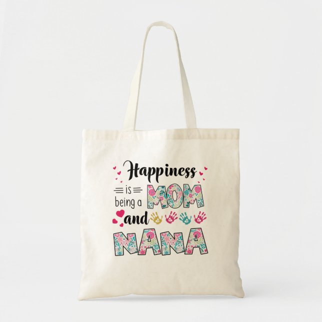 Bolso De Tela Felicidades por ser mamá y nana (Frente)