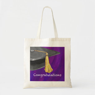 Bolso De Tela Felicitaciones Black and Purple