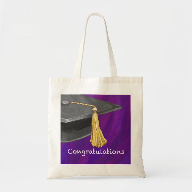 Bolso De Tela Felicitaciones Black and Purple (Frente)