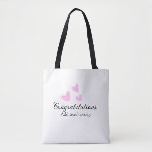 Bolso De Tela Felicitaciones de graduación corazón rosa acuarela
