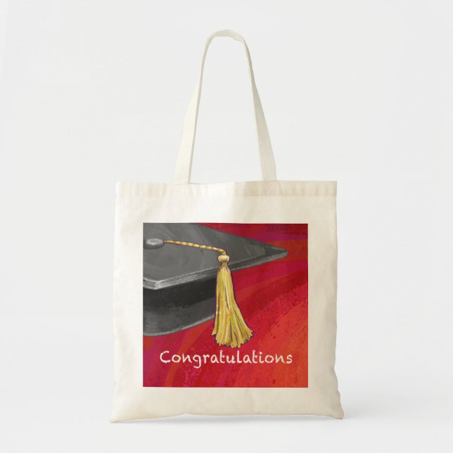 Bolso De Tela Felicitaciones Graduate Black and Red (Frente)
