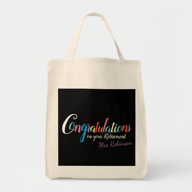 Bolso De Tela Felicitaciones por jubilación de profesores (Frente)
